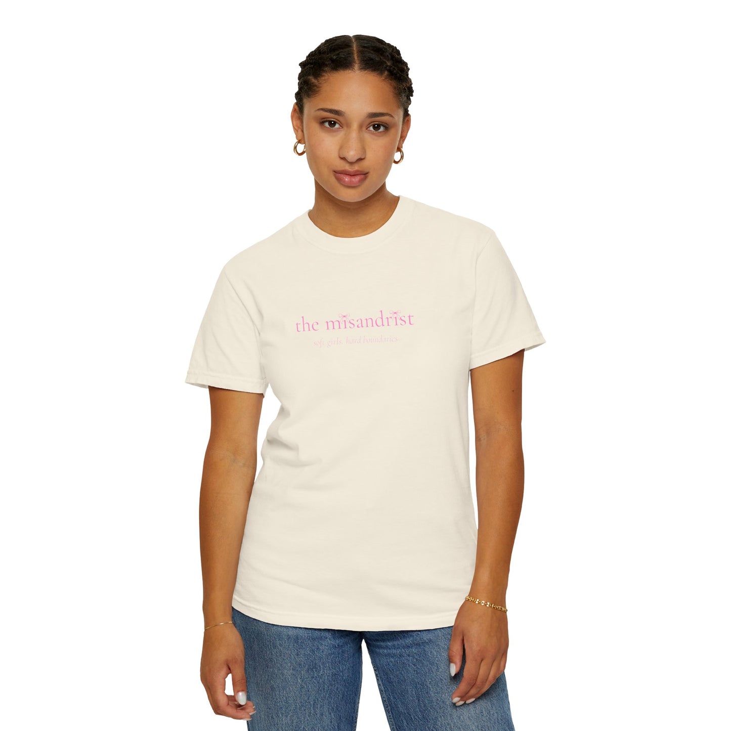 the misandrist T-shirt | minimalist text tee, soft pink script