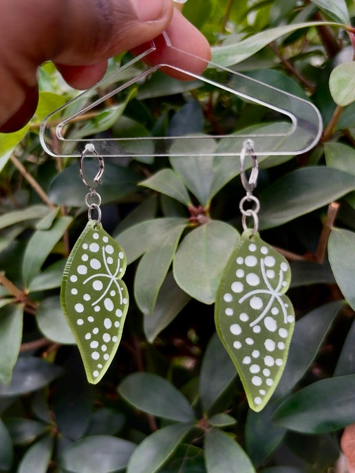 Begonia leaf earrings