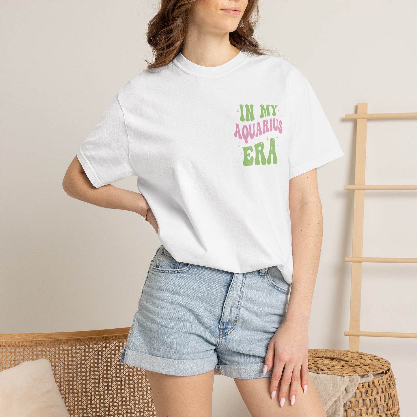 In My Aquarius Era T-Shirt | Astrology Zodiac Tee, Retro Psychedelic Lettering