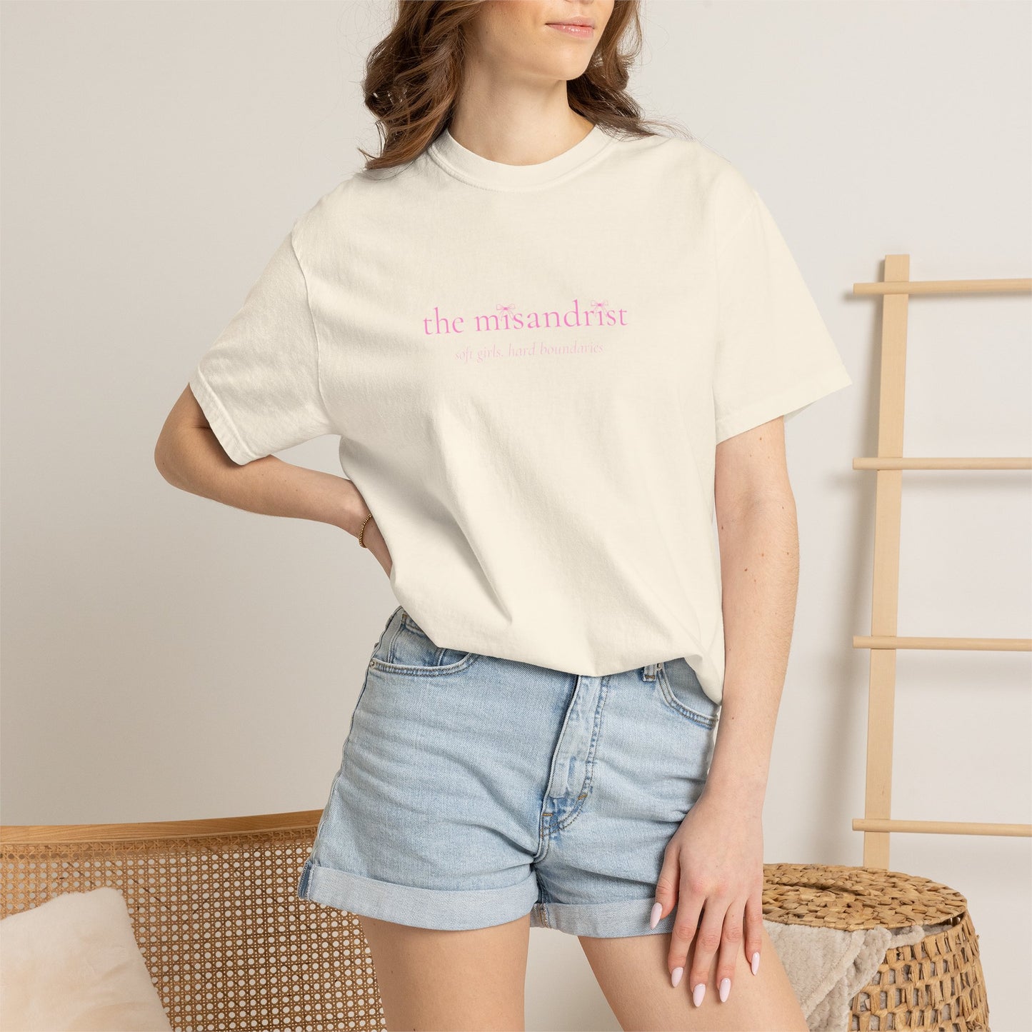 the misandrist T-shirt | minimalist text tee, soft pink script