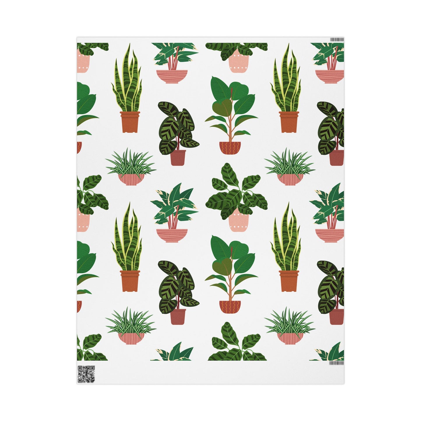 Potted Houseplants Wrapping Paper | Plant Pattern Gift Wrap Roll