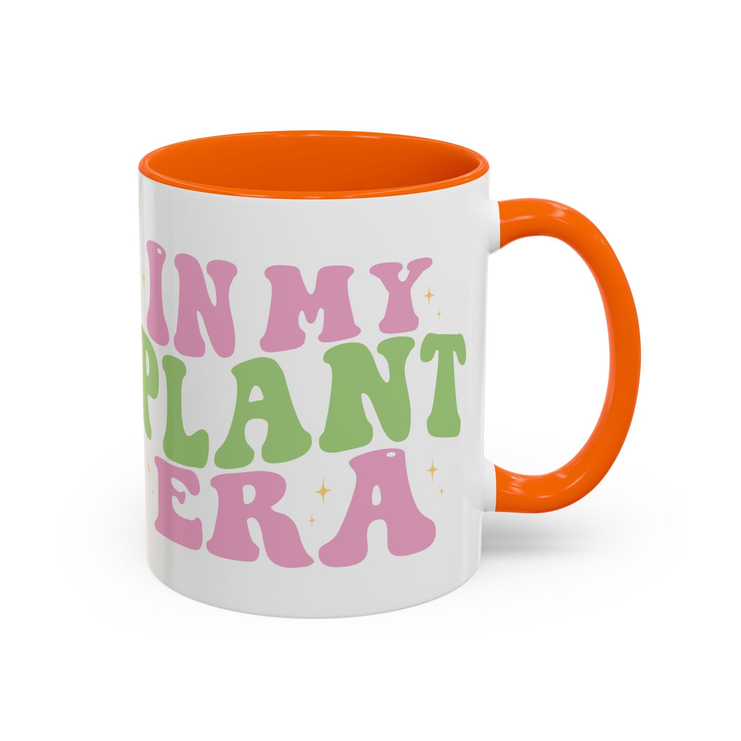 In My Plant Era Accent Coffee Mug | Floral Retro Typography, 11oz or 15oz