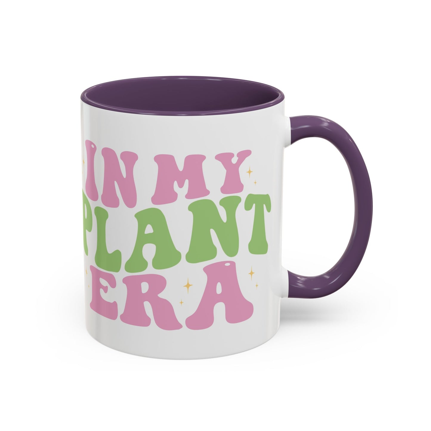 In My Plant Era Accent Coffee Mug | Floral Retro Typography, 11oz or 15oz