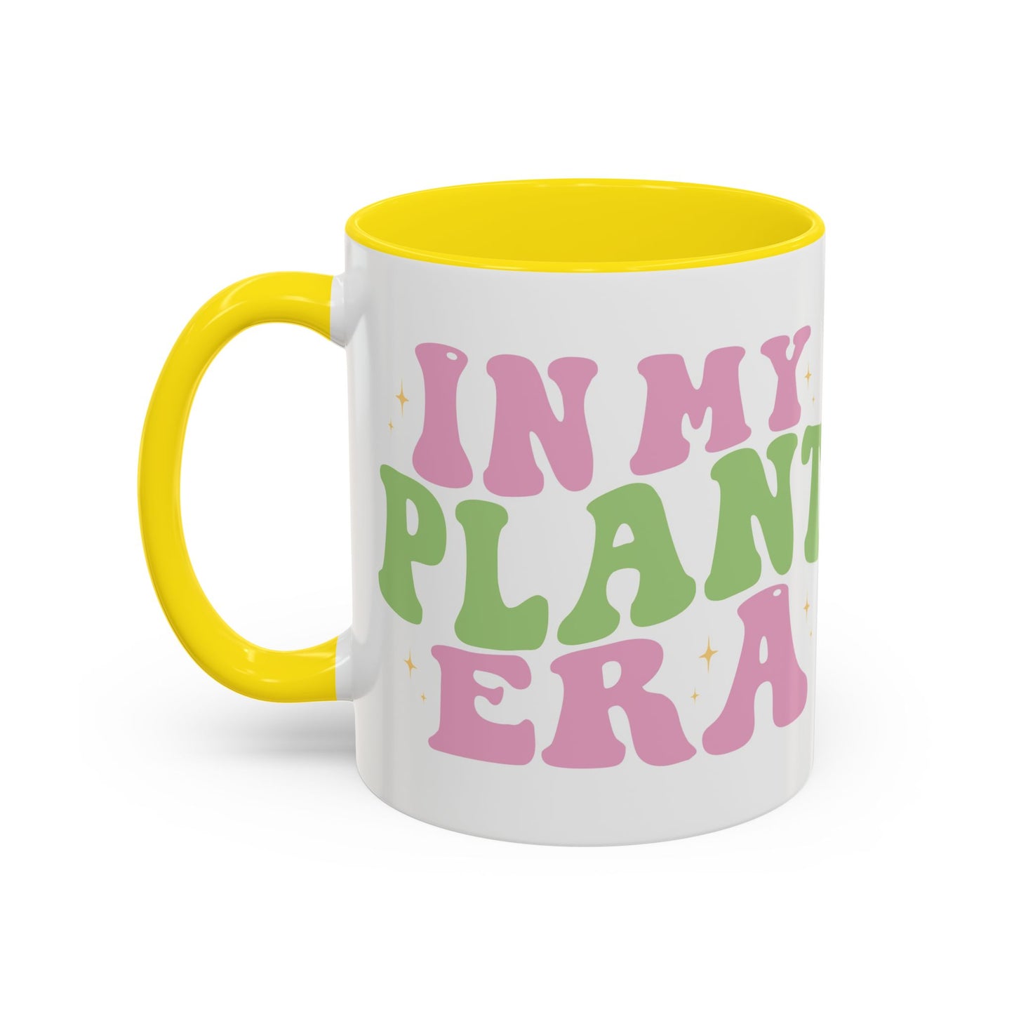 In My Plant Era Accent Coffee Mug | Floral Retro Typography, 11oz or 15oz