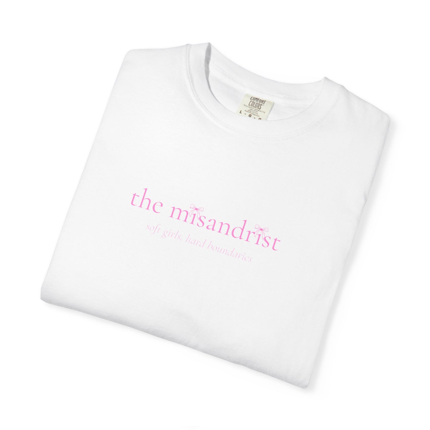 the misandrist T-shirt | minimalist text tee, soft pink script