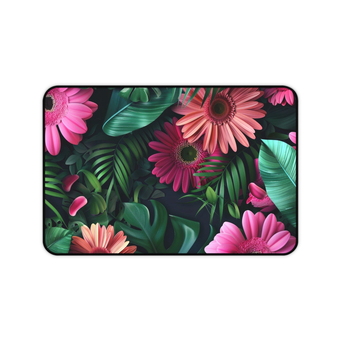 Tropical Pink Gerbera Floral Desk Mat | Botanical Mouse Pad