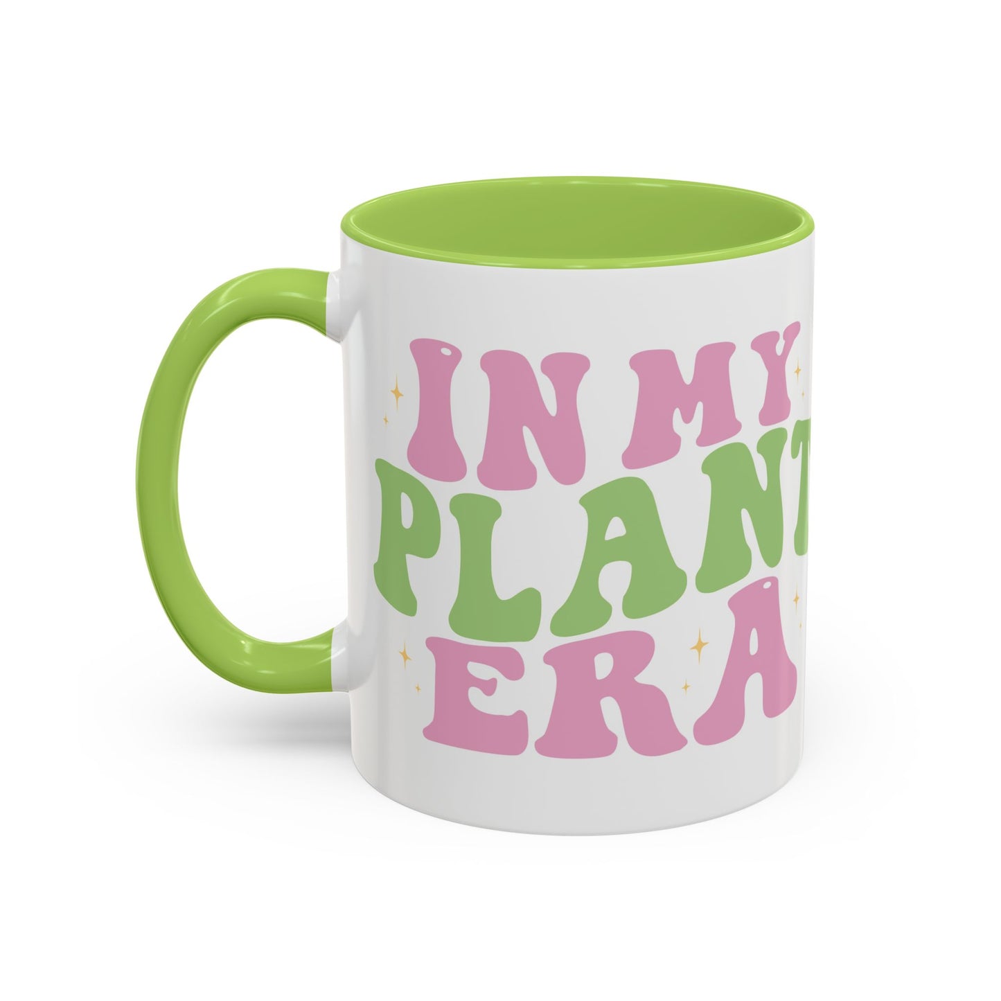 In My Plant Era Accent Coffee Mug | Floral Retro Typography, 11oz or 15oz