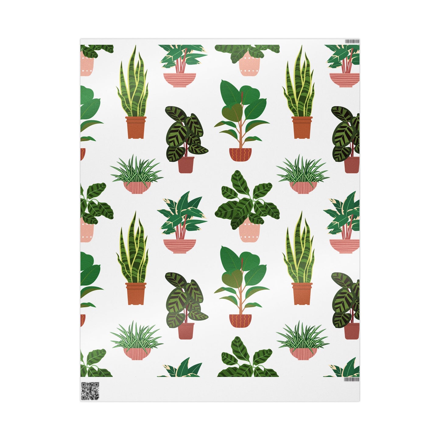 Potted Houseplants Wrapping Paper | Plant Pattern Gift Wrap Roll