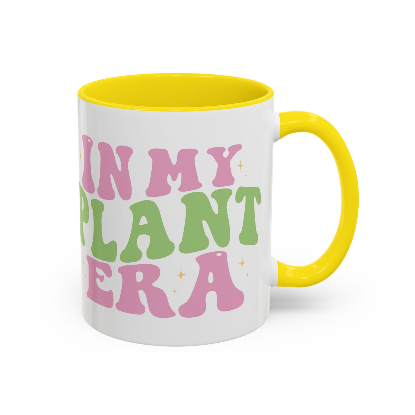 In My Plant Era Accent Coffee Mug | Floral Retro Typography, 11oz or 15oz