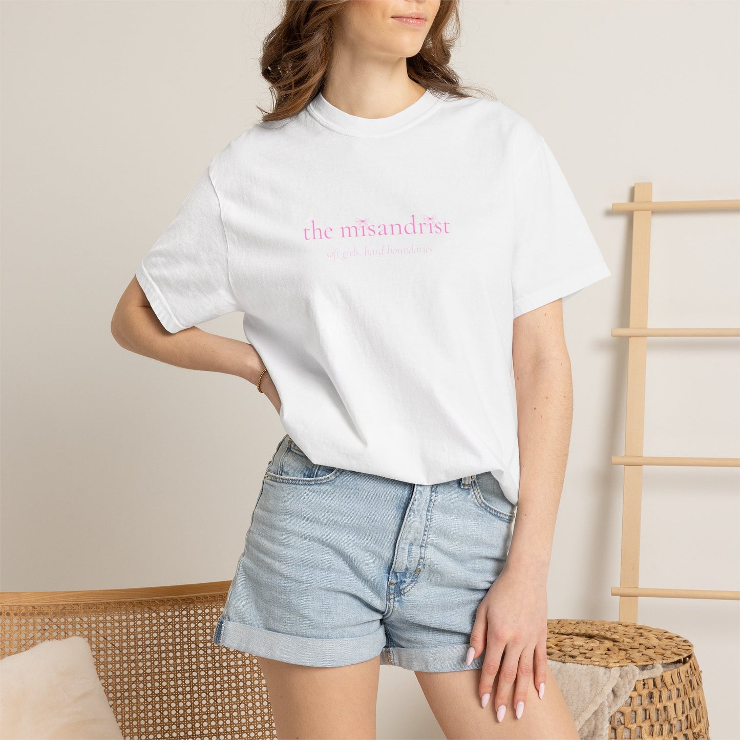 the misandrist T-shirt | minimalist text tee, soft pink script