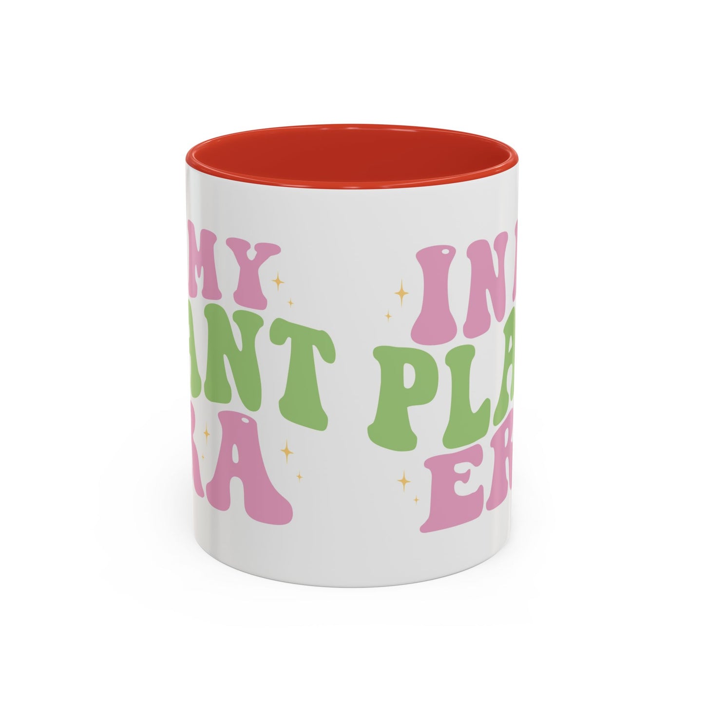 In My Plant Era Accent Coffee Mug | Floral Retro Typography, 11oz or 15oz