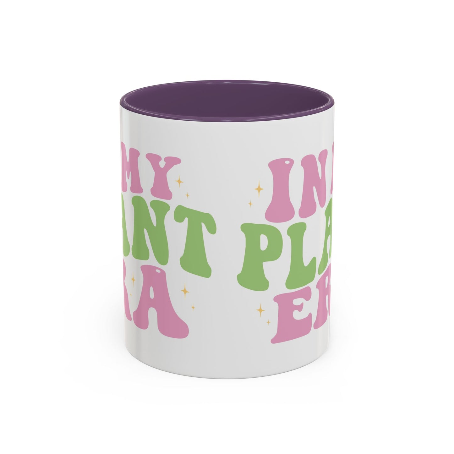 In My Plant Era Accent Coffee Mug | Floral Retro Typography, 11oz or 15oz