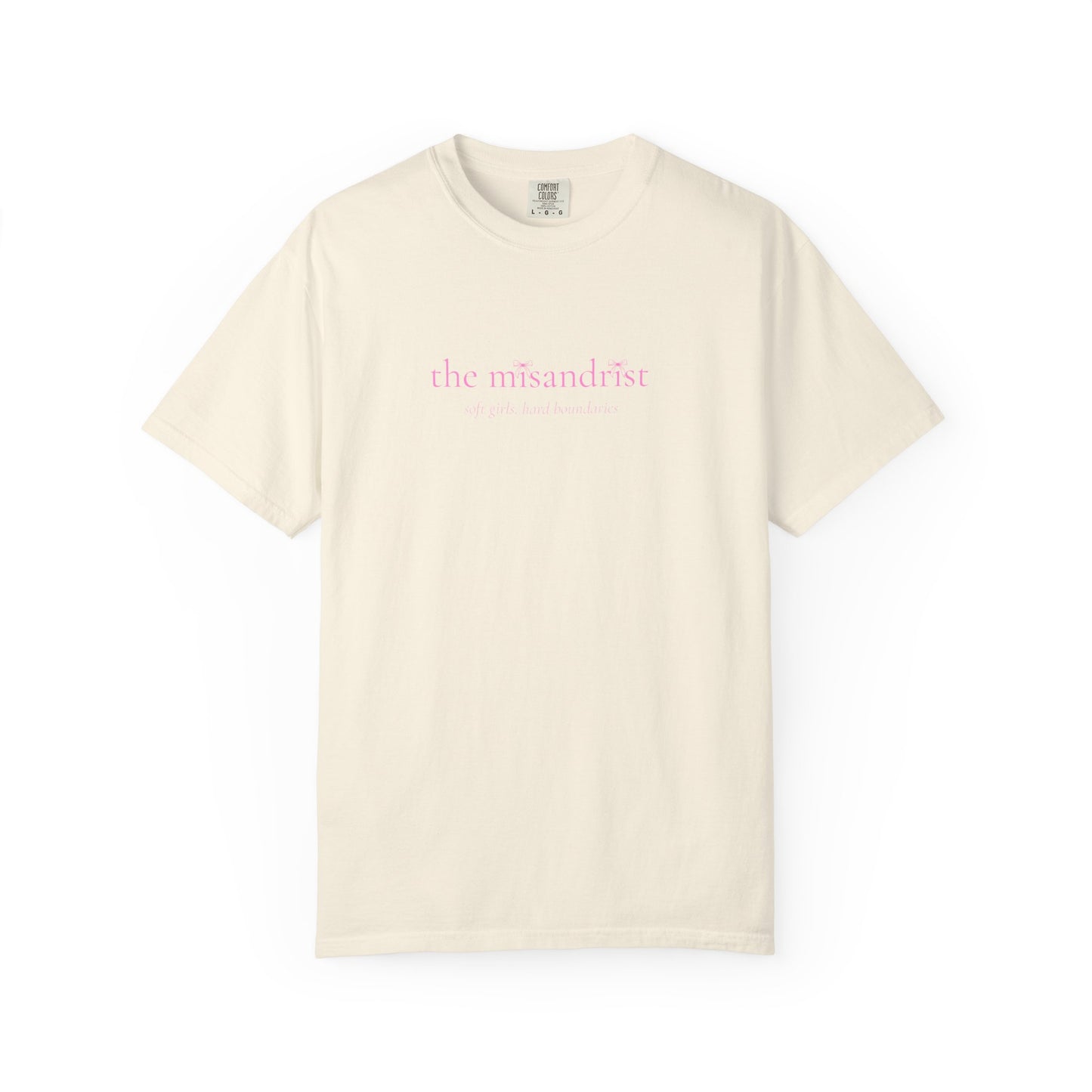 the misandrist T-shirt | minimalist text tee, soft pink script