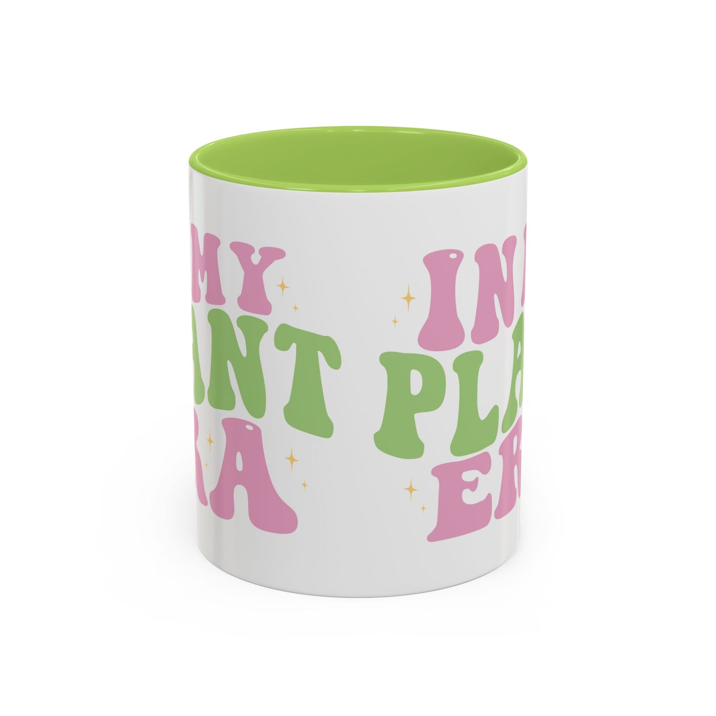 In My Plant Era Accent Coffee Mug | Floral Retro Typography, 11oz or 15oz
