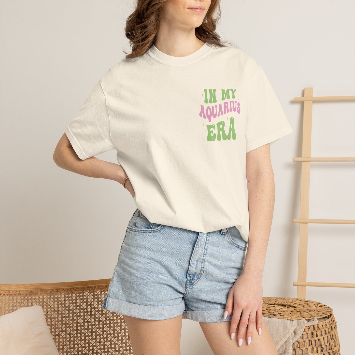 In My Aquarius Era T-Shirt | Astrology Zodiac Tee, Retro Psychedelic Lettering