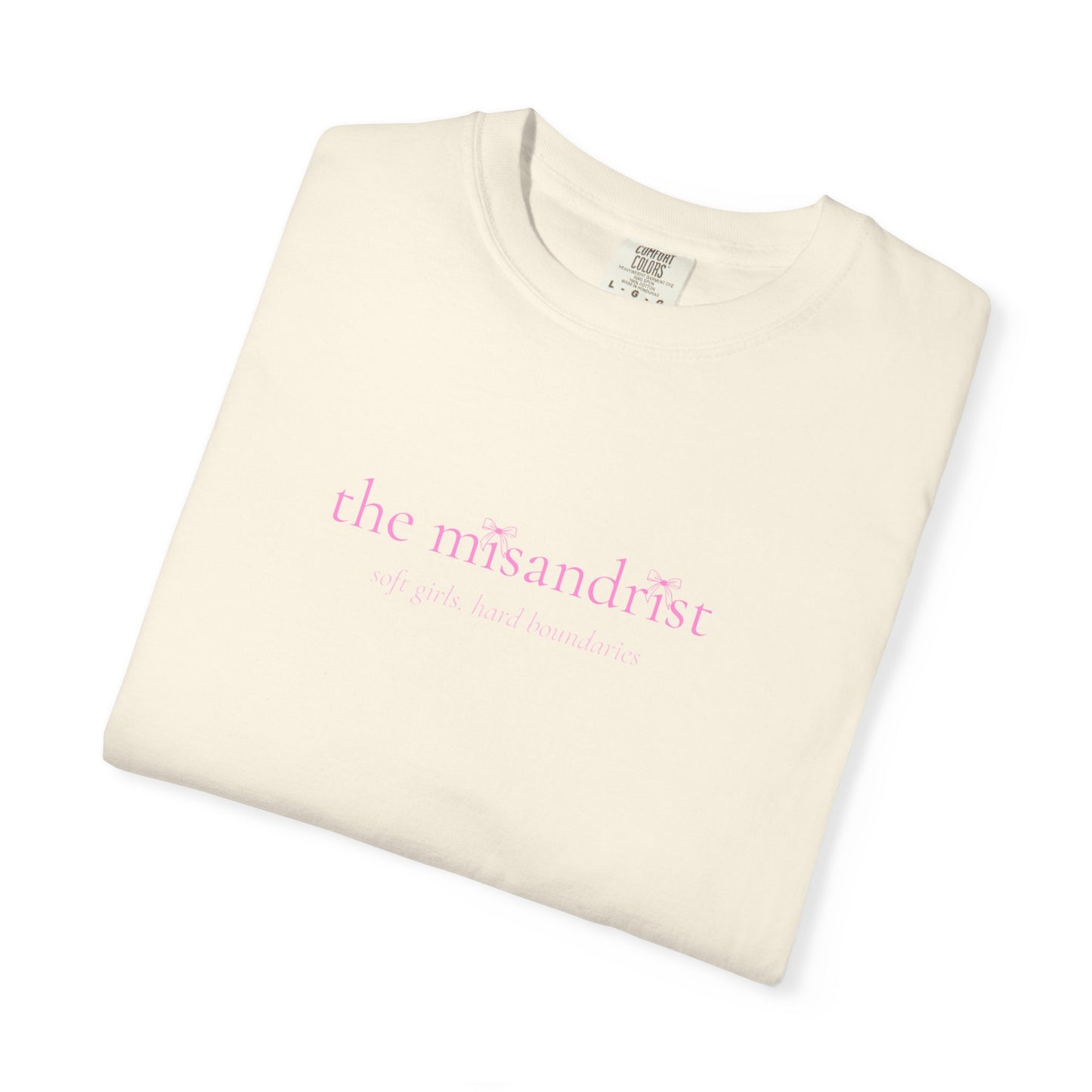 the misandrist T-shirt | minimalist text tee, soft pink script