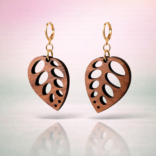 Walnut Swiss cheese earrings