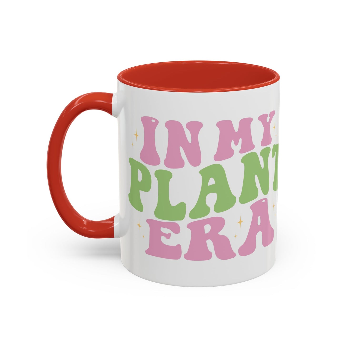 In My Plant Era Accent Coffee Mug | Floral Retro Typography, 11oz or 15oz