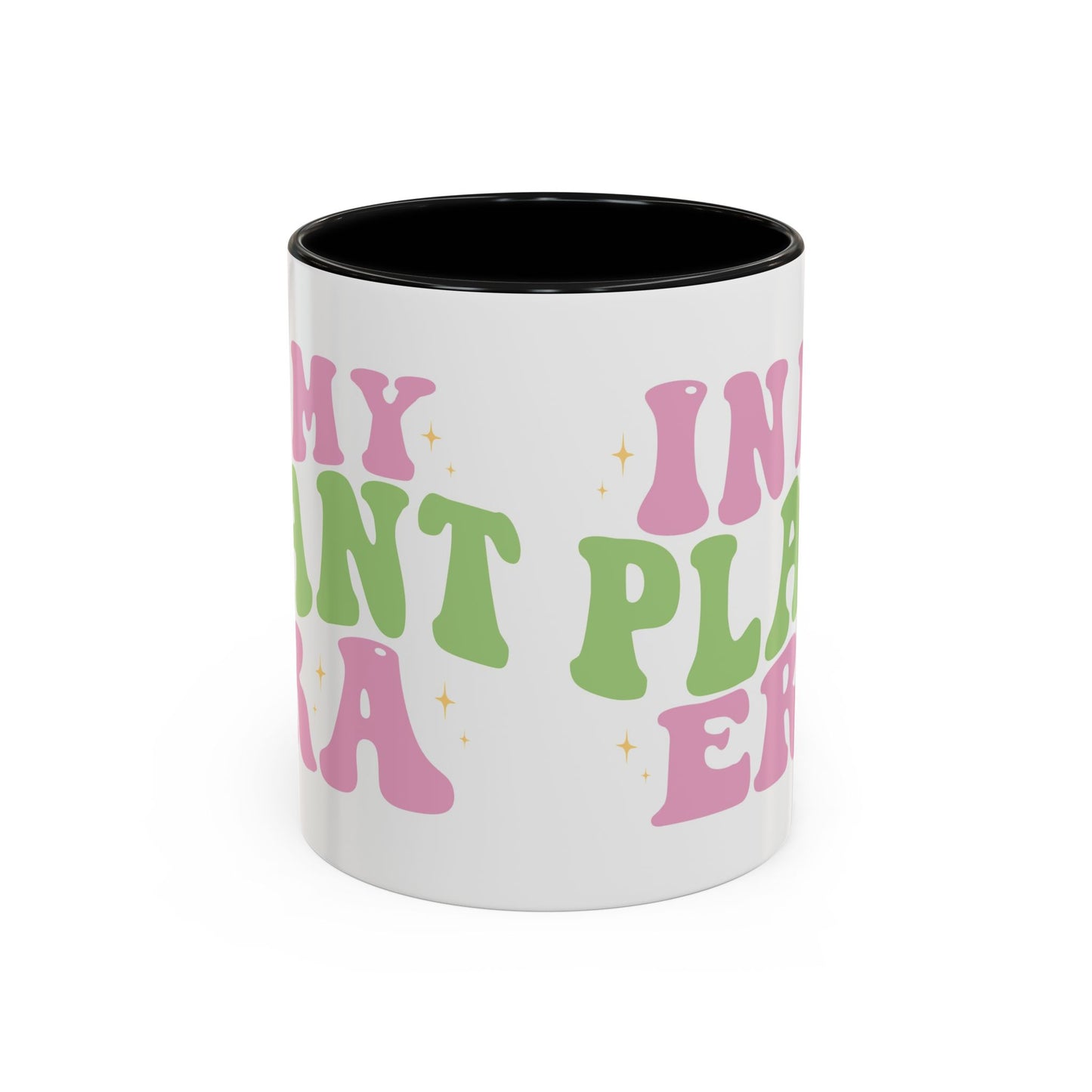 In My Plant Era Accent Coffee Mug | Floral Retro Typography, 11oz or 15oz
