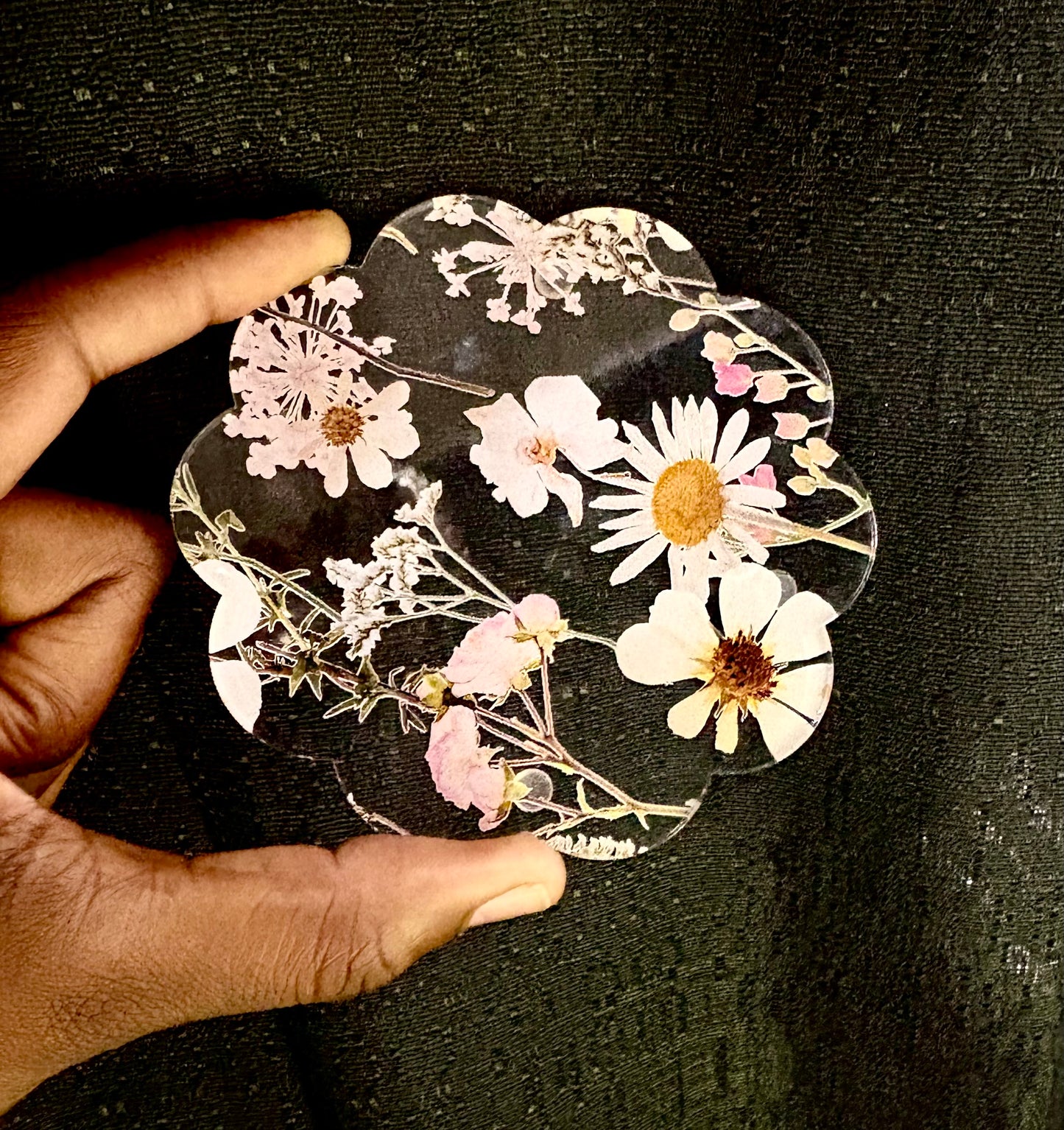 Pressed floral coaster