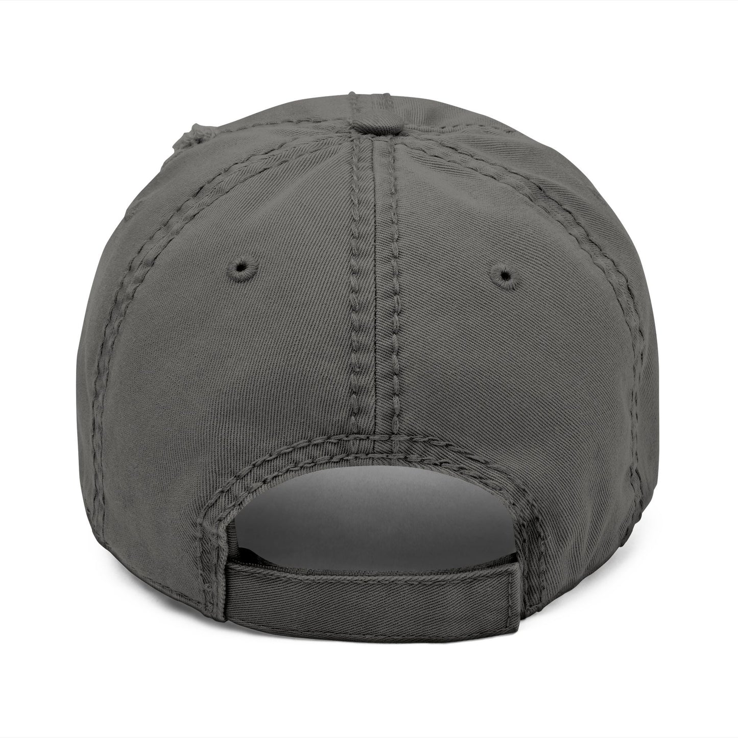 Distressed Embroidered Dad Hat — “the misandrist” Pink Script Vintage Cap