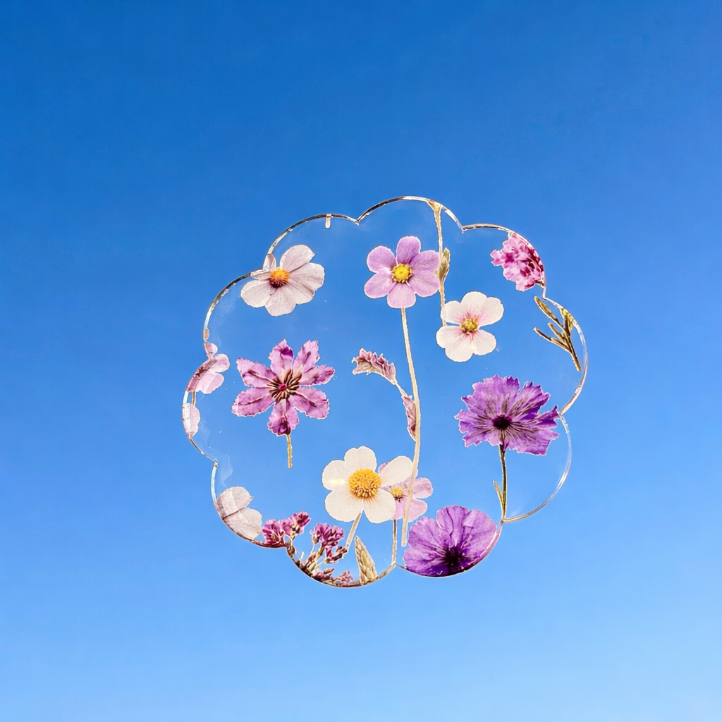 Pressed floral coaster