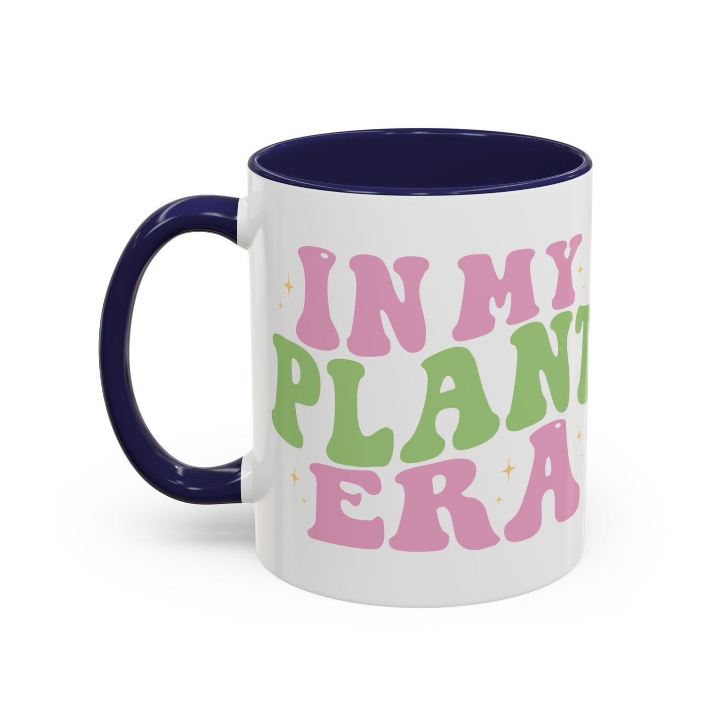 In My Plant Era Accent Coffee Mug | Floral Retro Typography, 11oz or 15oz