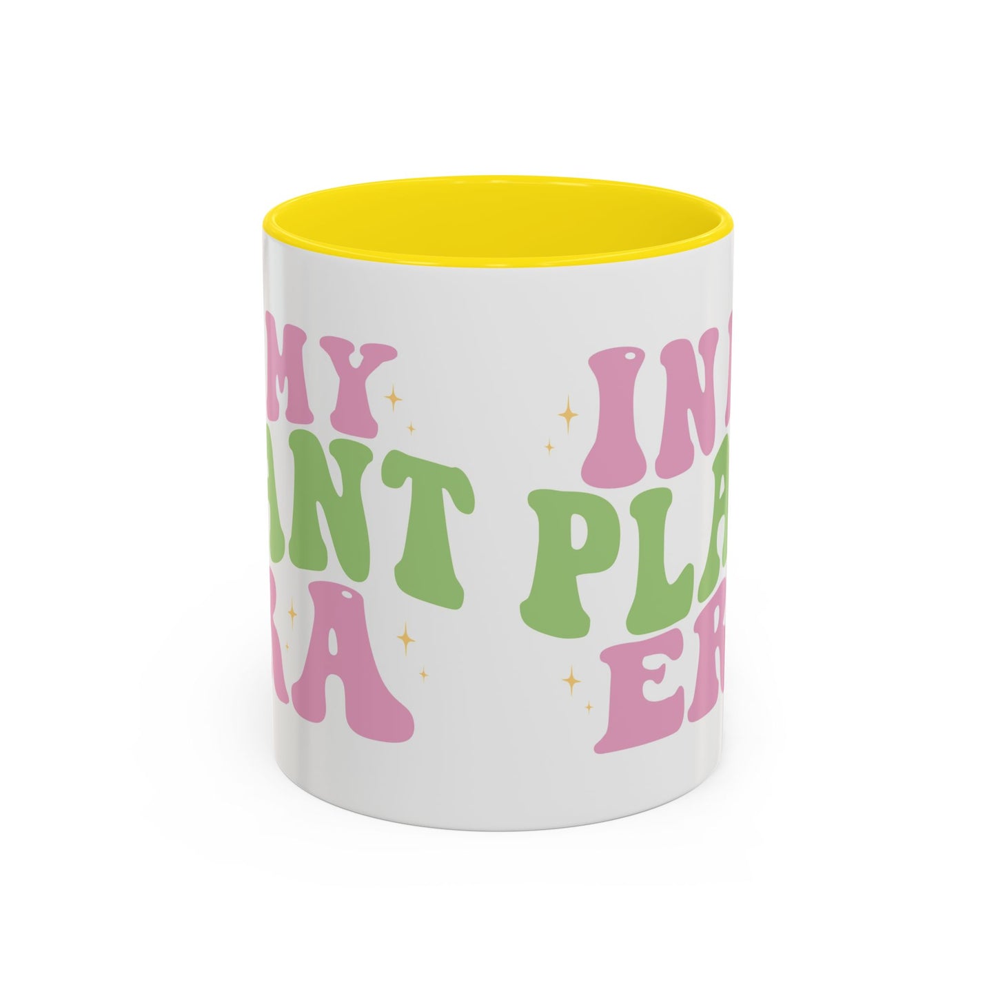 In My Plant Era Accent Coffee Mug | Floral Retro Typography, 11oz or 15oz