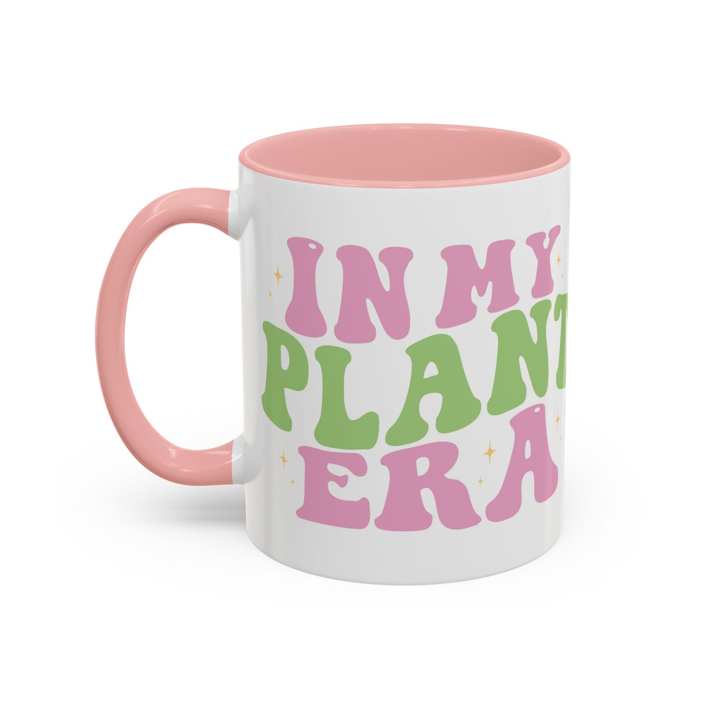 In My Plant Era Accent Coffee Mug | Floral Retro Typography, 11oz or 15oz