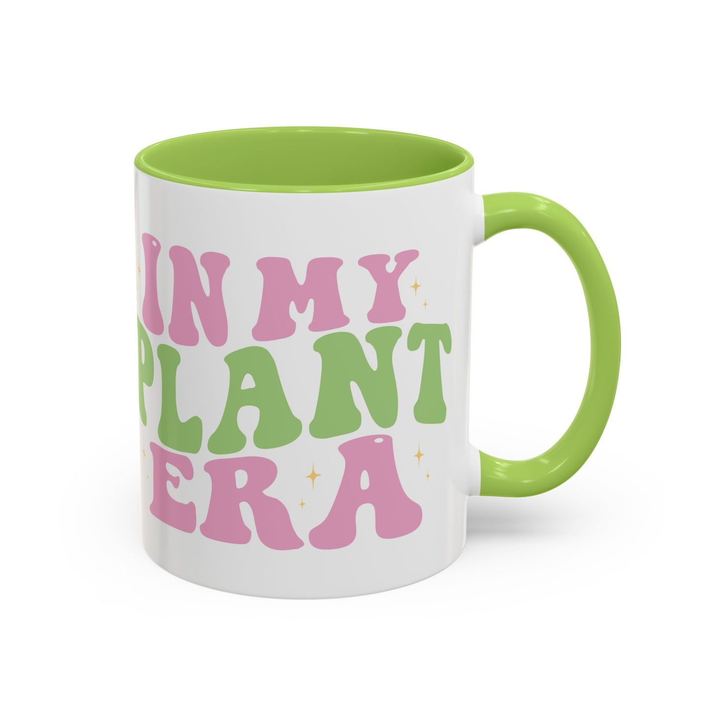 In My Plant Era Accent Coffee Mug | Floral Retro Typography, 11oz or 15oz