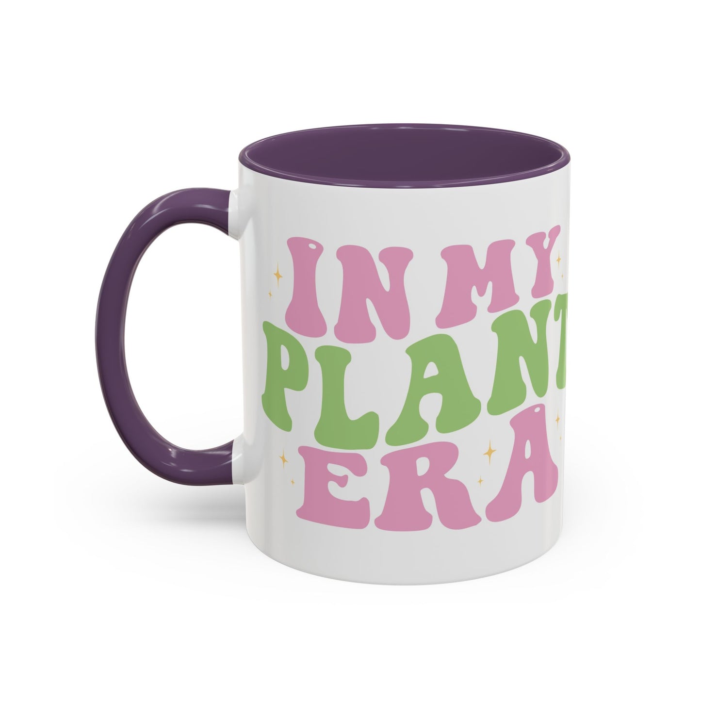 In My Plant Era Accent Coffee Mug | Floral Retro Typography, 11oz or 15oz