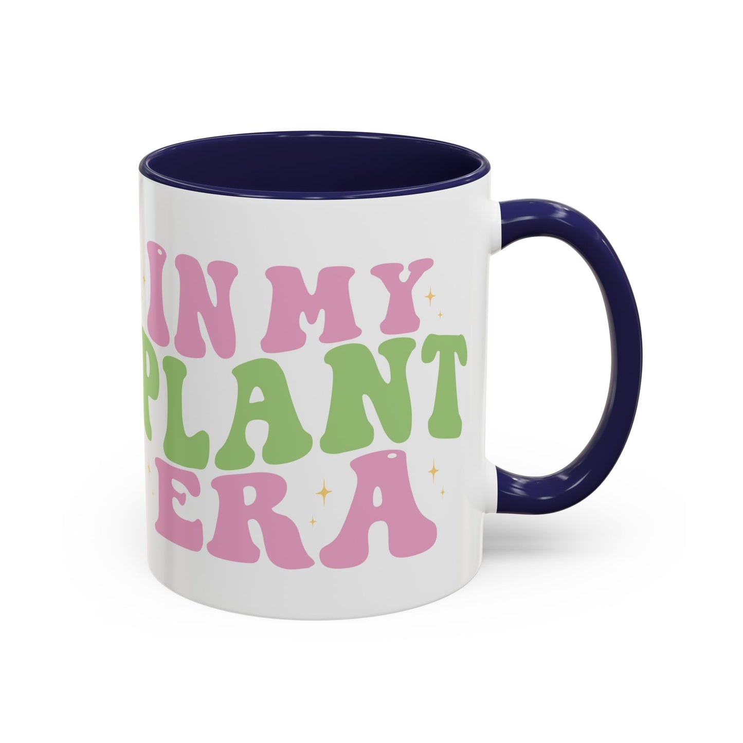 In My Plant Era Accent Coffee Mug | Floral Retro Typography, 11oz or 15oz