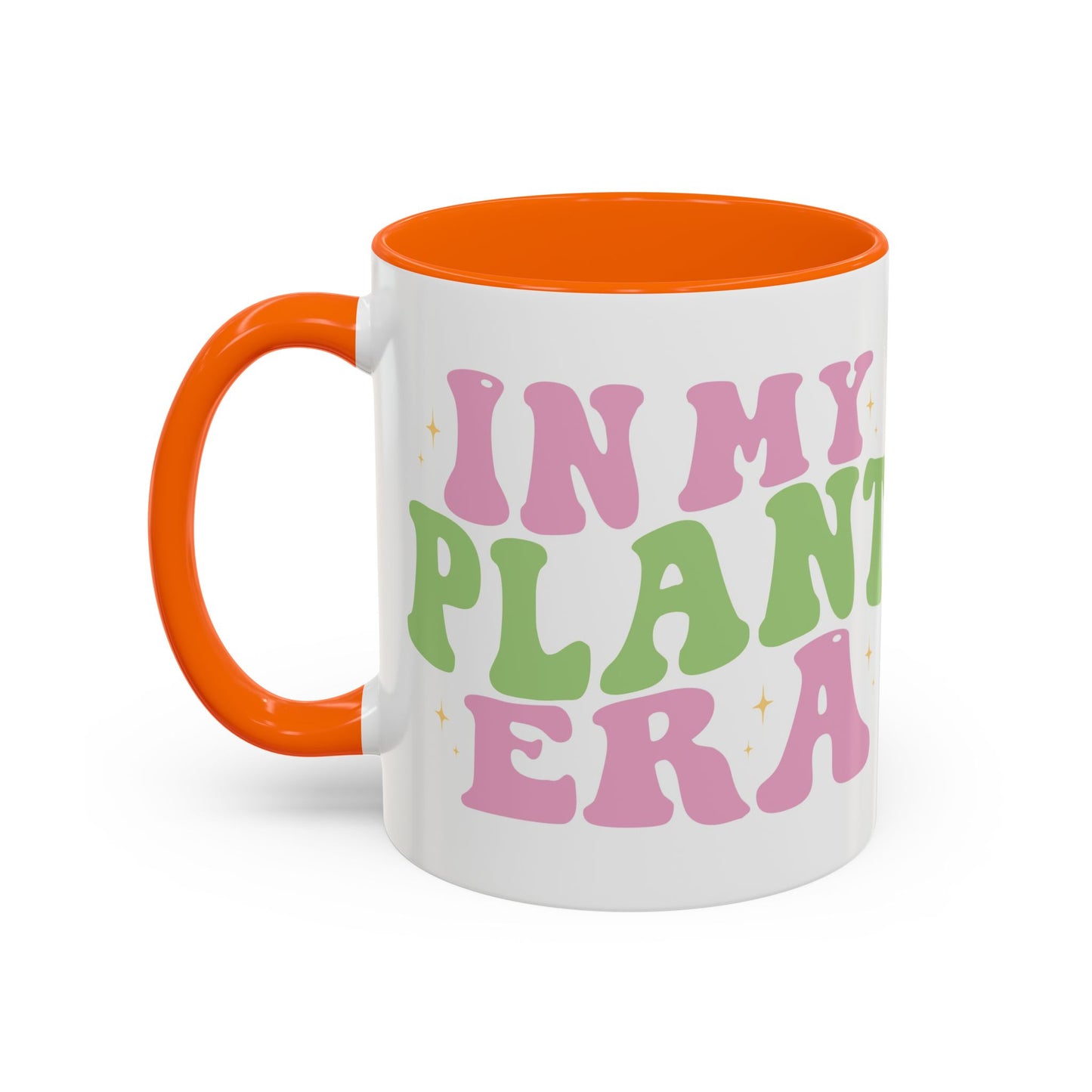 In My Plant Era Accent Coffee Mug | Floral Retro Typography, 11oz or 15oz
