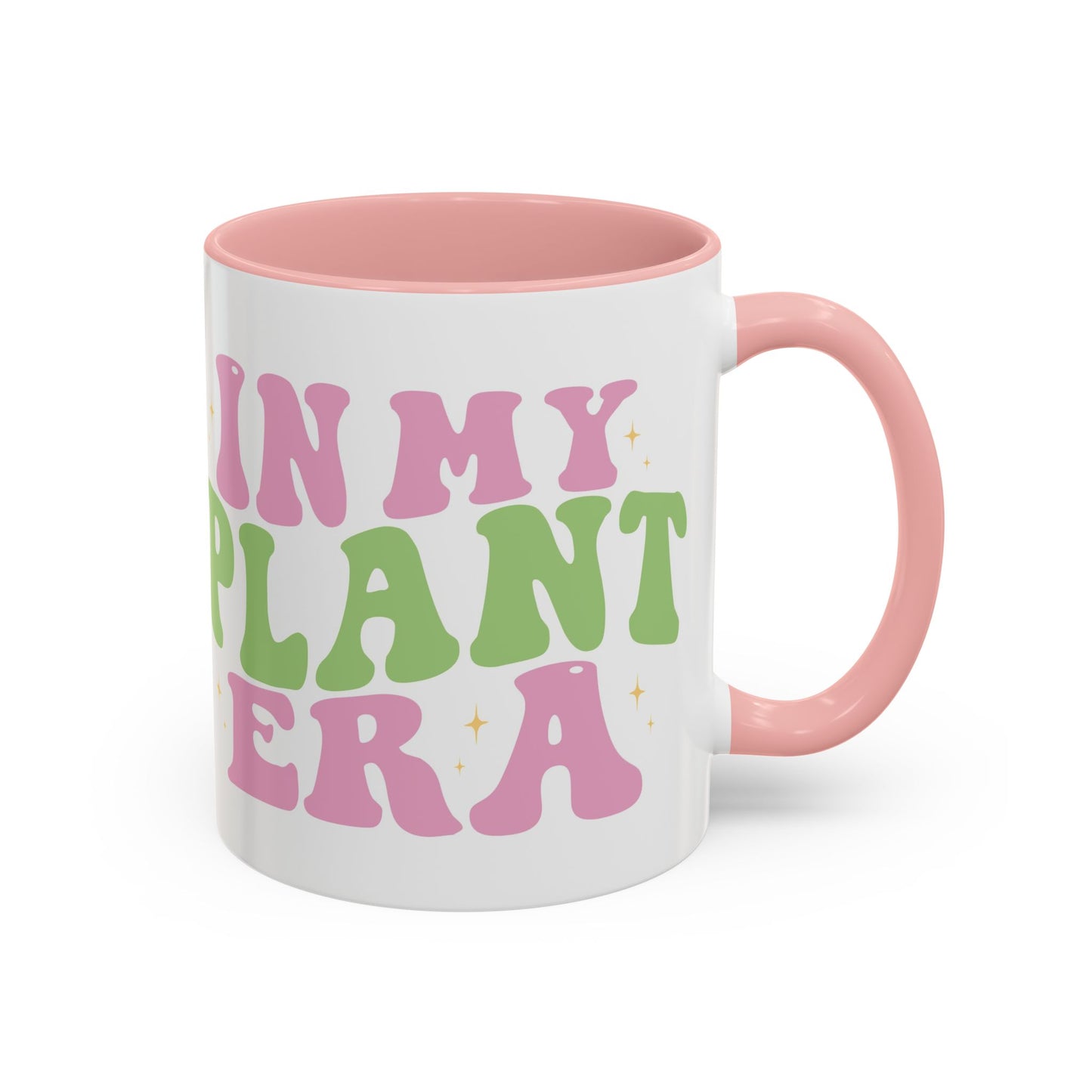 In My Plant Era Accent Coffee Mug | Floral Retro Typography, 11oz or 15oz