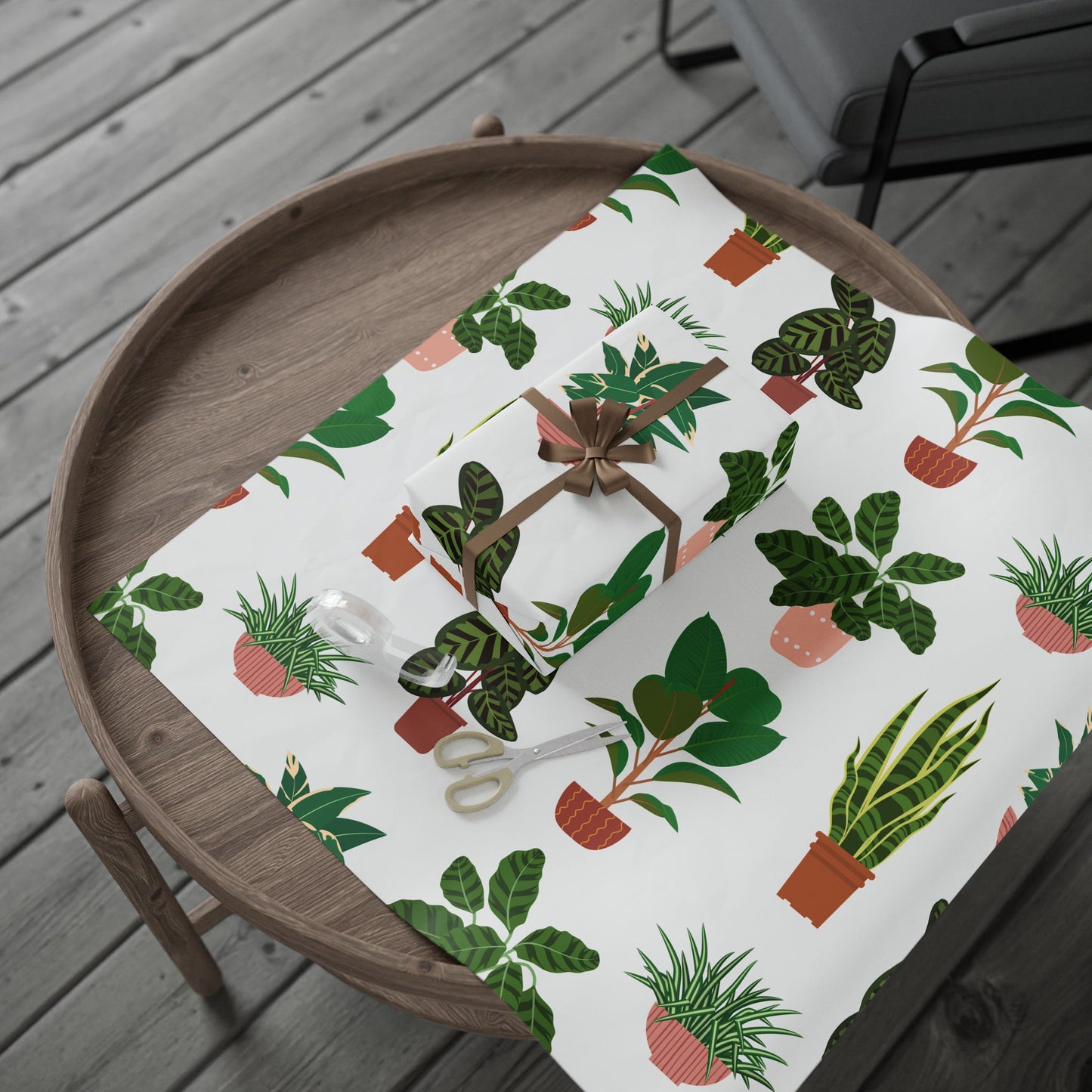 Potted Houseplants Wrapping Paper | Plant Pattern Gift Wrap Roll
