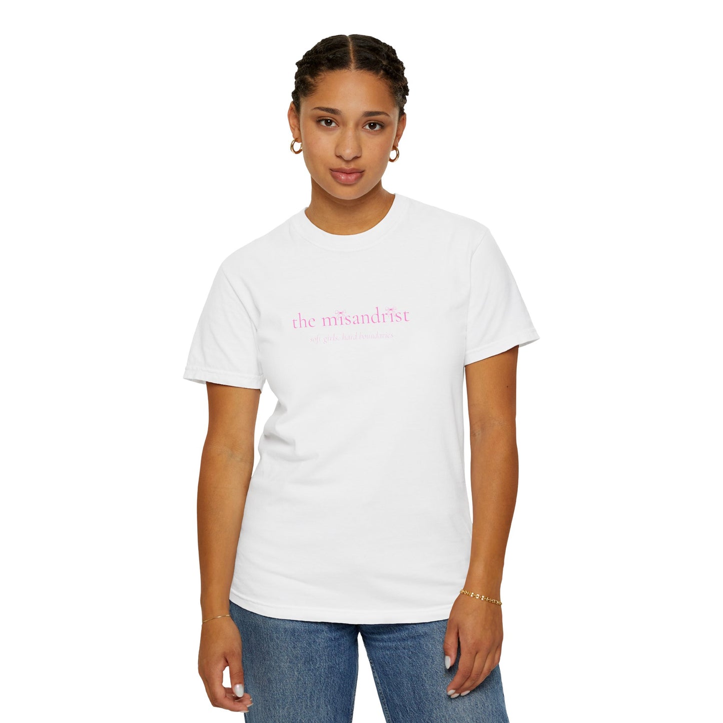 the misandrist T-shirt | minimalist text tee, soft pink script