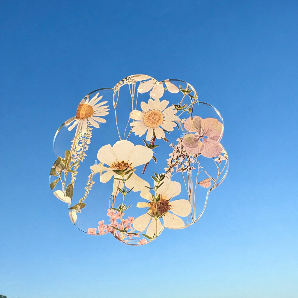 Pressed floral coaster