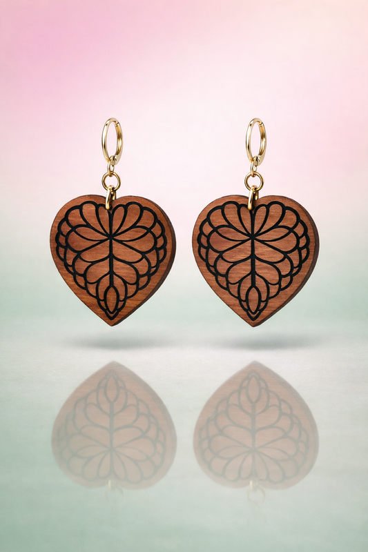 Walnut anthurium earrings