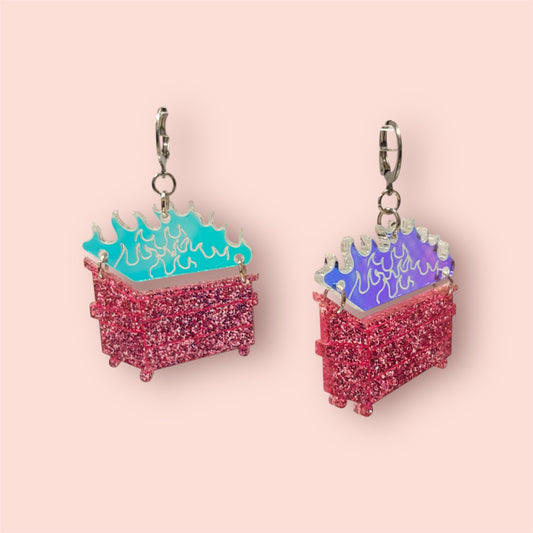“Dumpster Fire” earrings