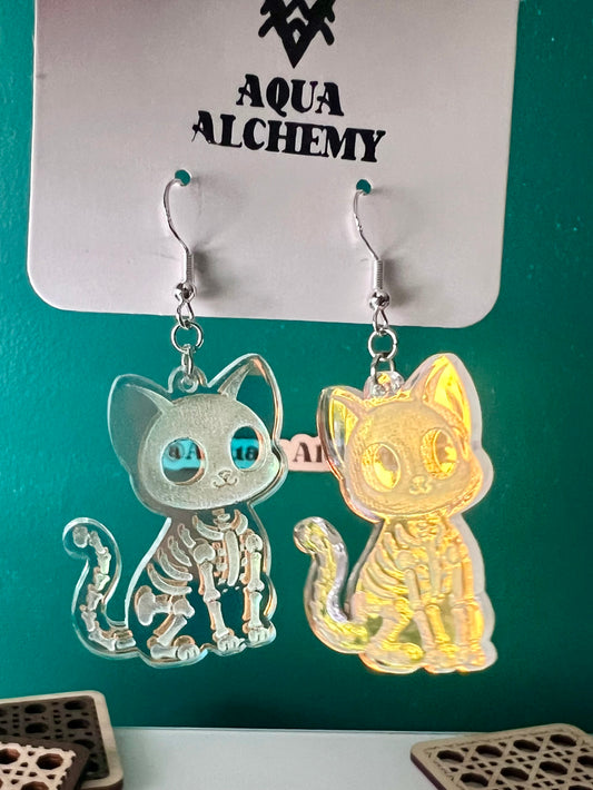 Skele-cat earrings