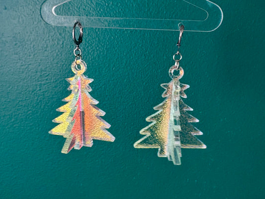 3D Christmas tree earrings